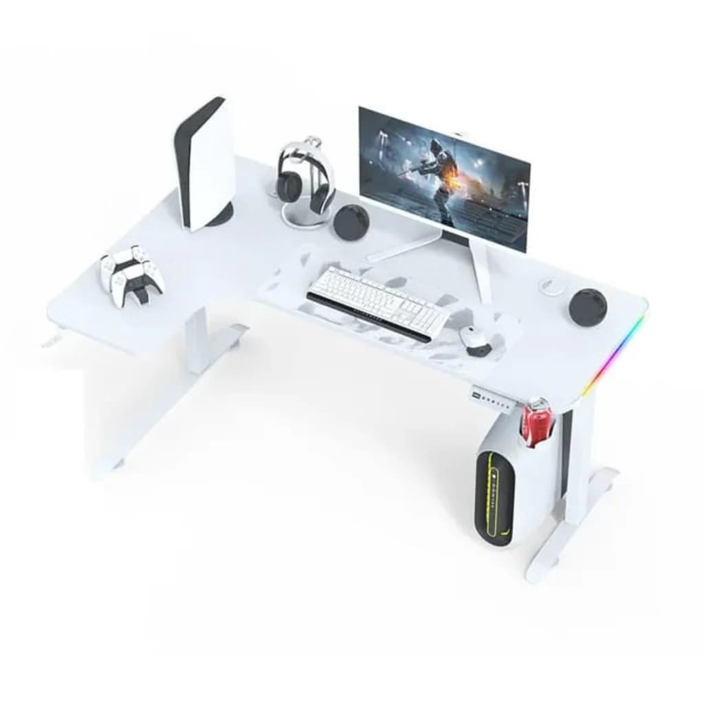 Corner 160cm Electric Adjustable Height Gaming Desk | B-W