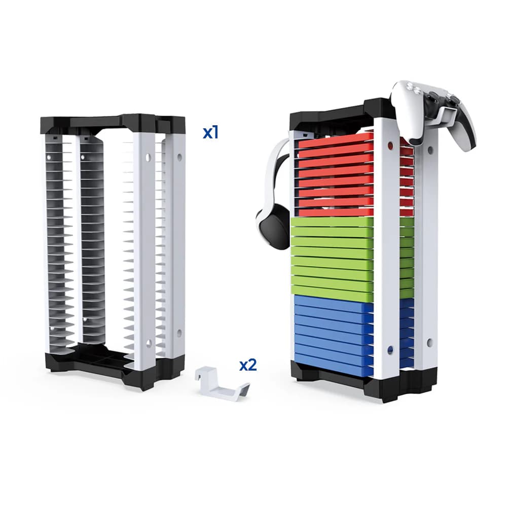 Dobe 23 Games Disk Stand For PlayStation, Xbox, Nintenedo + Headset/Controller Stand