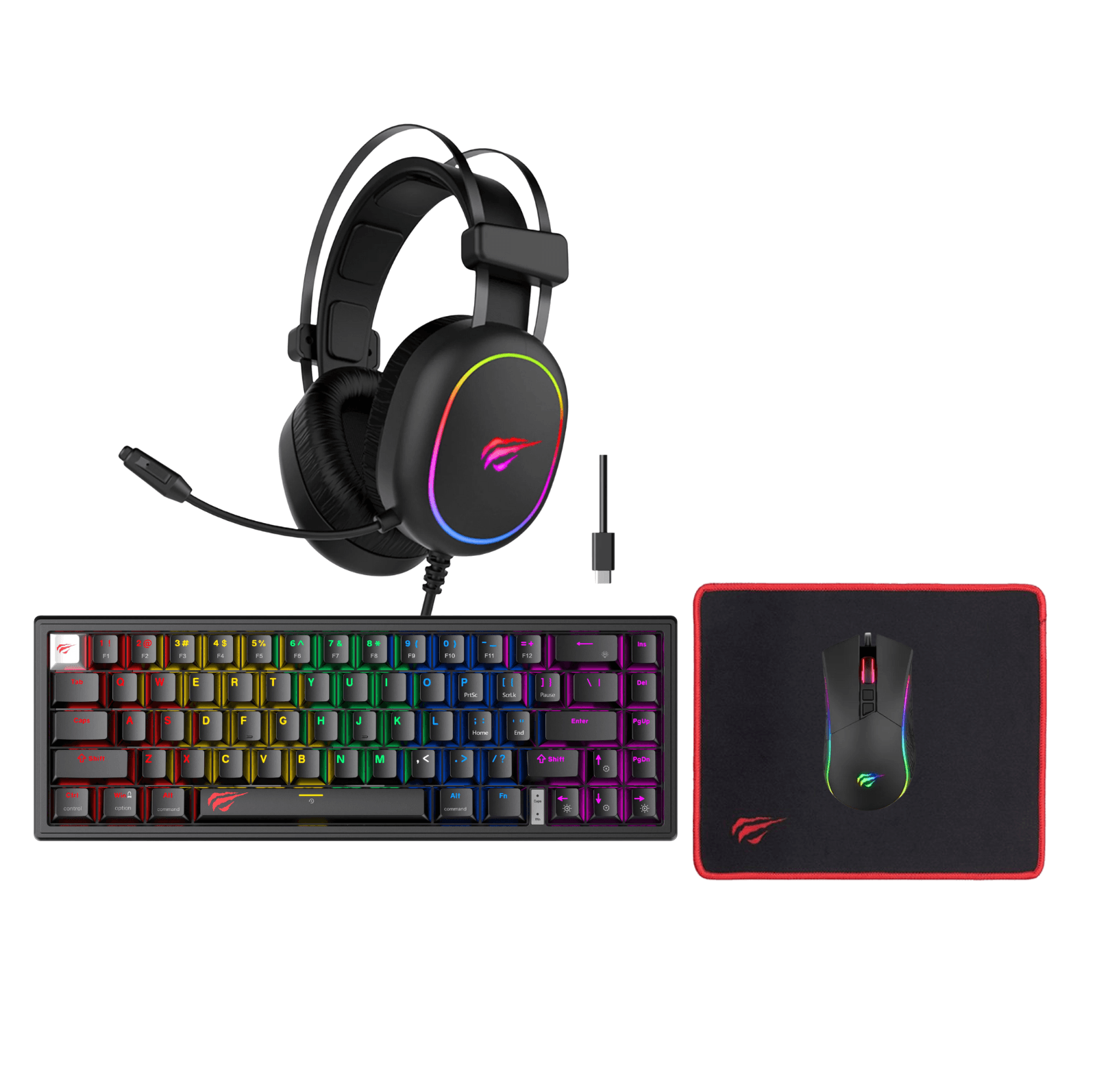 Havit Gaming Bundle | Gaming Keyboard, Mouse, Mousepad, Headset