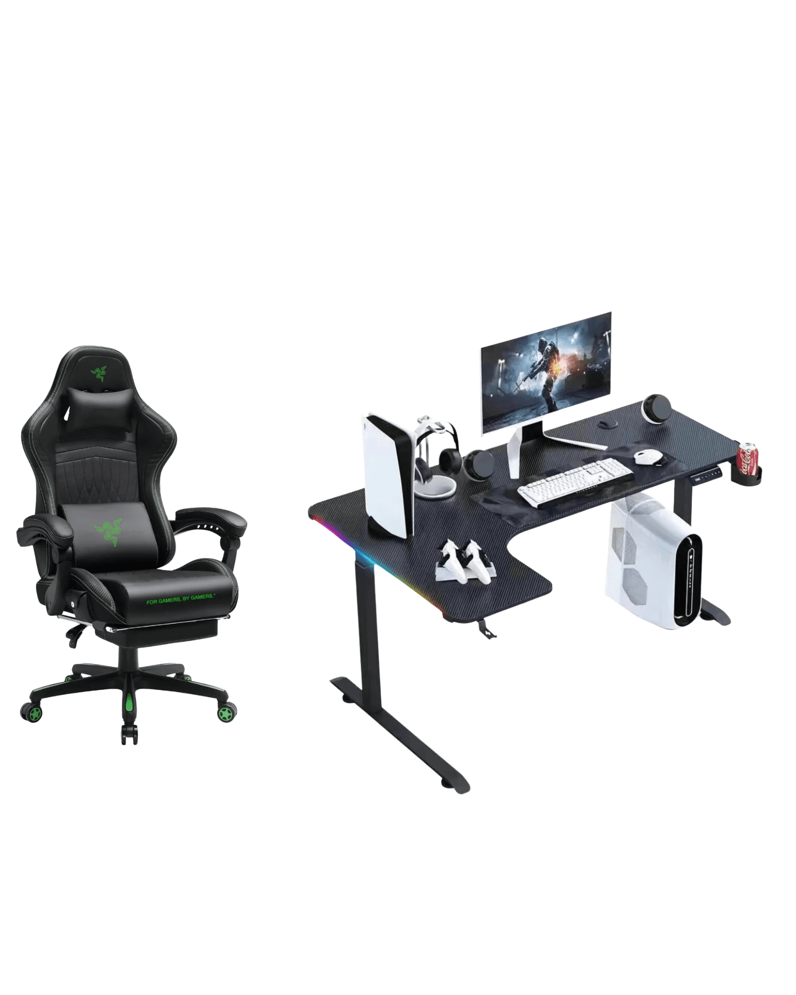 Mega Gaming Bundle | Corner 160cm Gaming Desk + Razer Gaming Chair