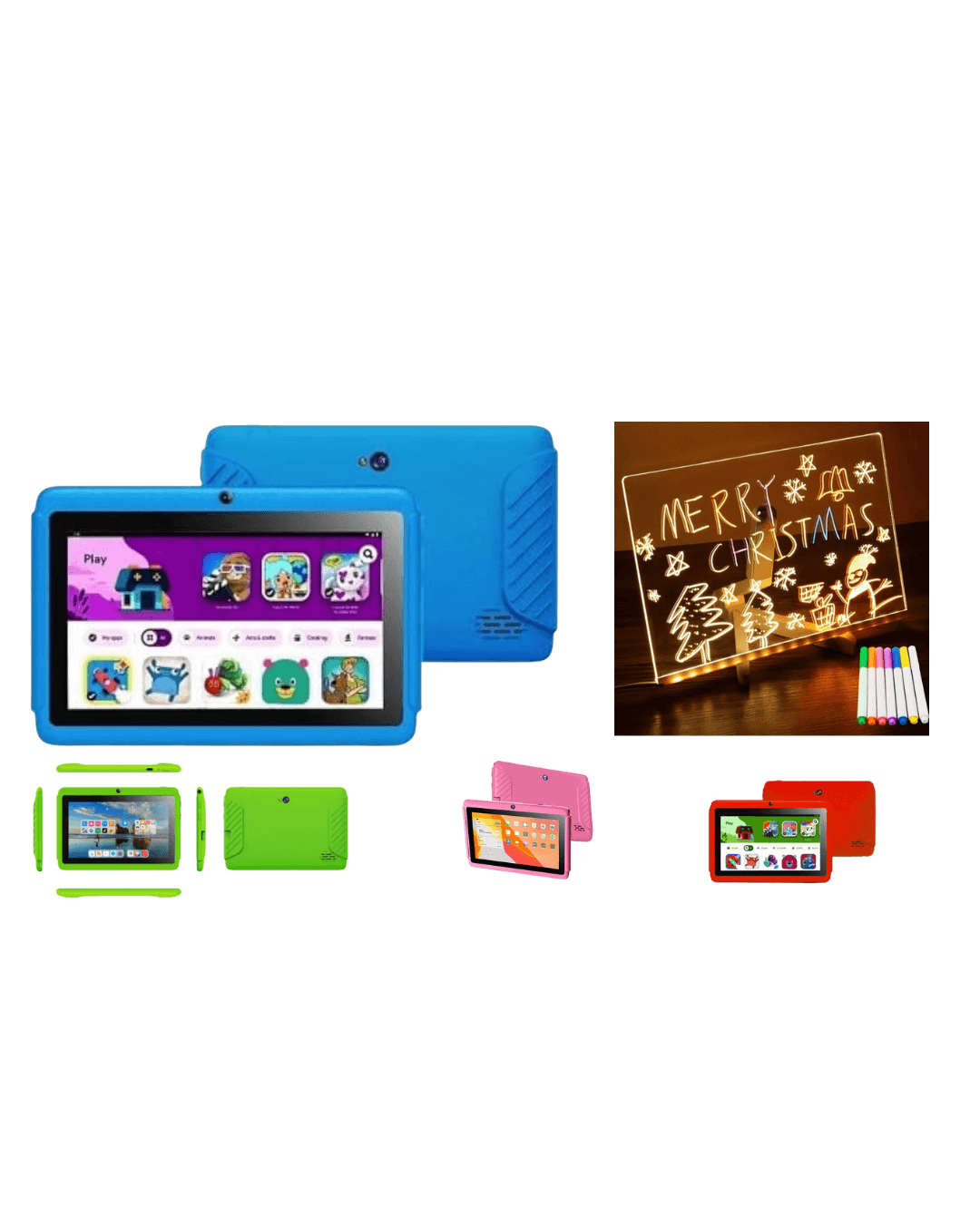 Oteeto Tab 4 Kids 7 inch 4gb RAM 128gb Memory + Free DIY LED Drawing Board