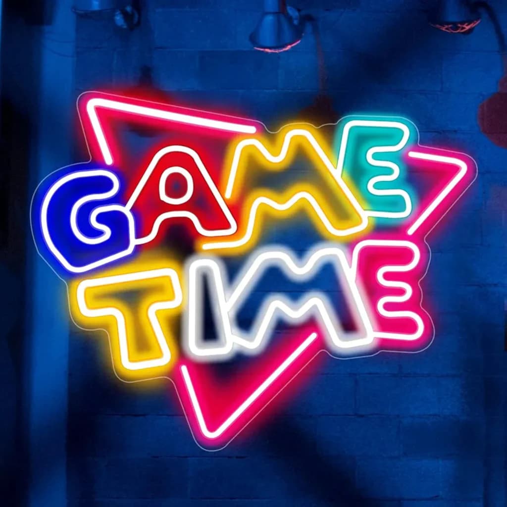 LED Neon Wall Mount Sign | Game Time