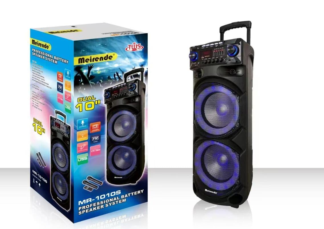Meirende 10x2 Wireless Karaoke RGB Speaker + 2 Wireless Mics