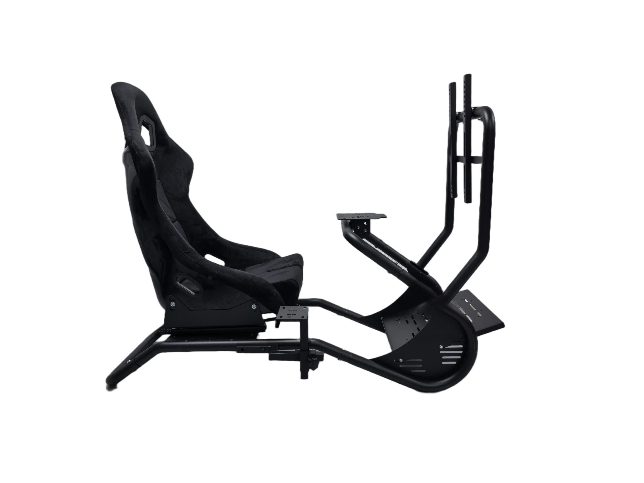 DeadSkull Alcantara Racing Simulator Seat + TV - Moitor Wall Mount