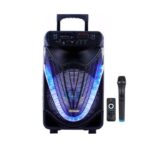 Meirende 15" Trolley Wireless RGB Karaoke Speaker + 2 Mics